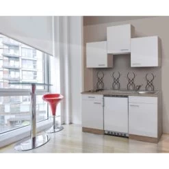 Respekta Küchenzeile KB150ESWC 150 Cm Weiß-Eiche Sägerau -Küchenwerkzeug – los geht’s! 312443 picture 1 1