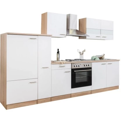 Respekta Küchenzeile KB300ESW 300 Cm Weiß-Eiche Sägerau Nachbildung 22 Respekta Küchenzeile KB300ESW 300 Cm Weiß-Eiche Sägerau Nachbildung – Bild 20