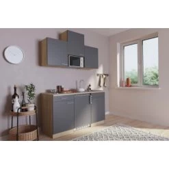 Respekta Küchenzeile KB150WGMI 150 Cm Grau-Weiß Glänzend -Küchenwerkzeug – los geht’s! 3304714 4384 4