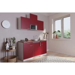 Respekta Küchenzeile KB150WRMI 150 Cm Rot-Weiß Glänzend -Küchenwerkzeug – los geht’s! 3304748 4384 4