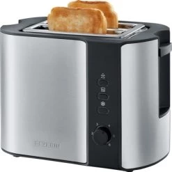 Severin Automatik Toaster AT2589 Schwarz-Edelstahl Gebürstet