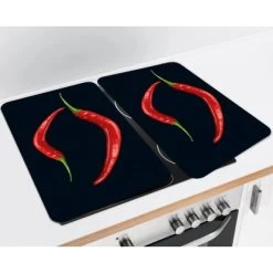 Wenko Herdabdeckplatte Universal Peperoni Duo 2er-Set Für Alle Herdarten -Küchenwerkzeug – los geht’s! 389365 1068 03