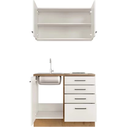 Flex-Well Exclusiv Miniküche Vintea 100 Cm Magnolia Matt - Lancelot Oak 5 Flex-Well Exclusiv Miniküche Vintea 100 Cm Magnolia Matt - Lancelot Oak – Bild 3