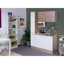 Flex-Well Singleküche 130 Cm Florida Weiß-Sonoma Eiche