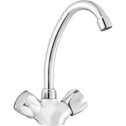 OBI Zweigriff-Küchenarmatur Mija Verchromt