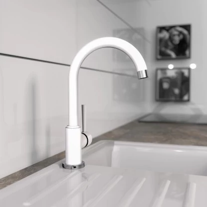 Schütte Spültischarmatur Cornwall Weiß-Chrom 8 Schütte Spültischarmatur Cornwall Weiß-Chrom – Bild 6