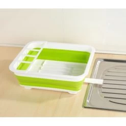 Wenko Geschirrabtropfer Faltbar Weiß-Grün -Küchenwerkzeug – los geht’s! 4008838164853 ambiente 06