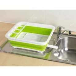 Wenko Geschirrabtropfer Faltbar Weiß-Grün -Küchenwerkzeug – los geht’s! 4008838164853 ambiente 07
