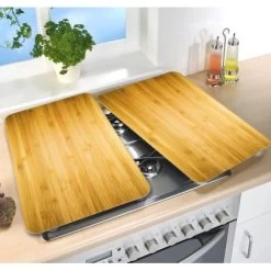 Wenko Herdabdeckplatten Universal Holz-Optik 2er Set Braun -Küchenwerkzeug – los geht’s! 4008838228302 1068 03