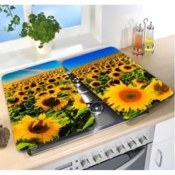 Wenko Herdabdeckplatten Universal Sonnenblumenfeld 2er Set Mehrfarbig -Küchenwerkzeug – los geht’s! 4008838229071 1068 03