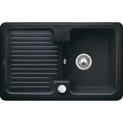 Villeroy & Boch Einbauspüle Condor 45 Ablaufg. Keramik Ebony CeramicPlus