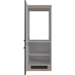 Flex-Well Exclusiv Demi-Geräteumbauschrank Capri 60 Cm Schwarz Matt-Endgrain Oak -Küchenwerkzeug – los geht’s! 4047584070094 4051 S 02