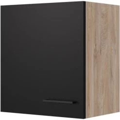 Flex-Well Exclusiv Oberschrank Capri 50 Cm X 55 Cm Schwarz Matt-Endgrain Oak
