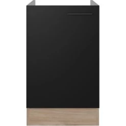 Flex-Well Exclusiv Spülenunterschrank Capri 50 Cm Schwarz Matt-Endgrain Oak -Küchenwerkzeug – los geht’s! 4047584070223 4051 S 01
