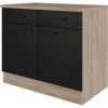 Flex-Well Exclusiv Unterschrank Capri 100 Cm Schwarz Matt-Endgrain Oak -Küchenwerkzeug – los geht’s! 4047584070247 4051 S 02