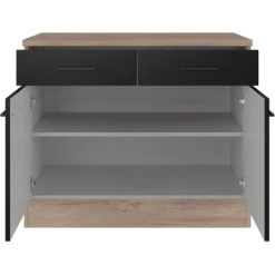 Flex-Well Exclusiv Unterschrank Capri 100 Cm Schwarz Matt-Endgrain Oak -Küchenwerkzeug – los geht’s! 4047584070247 4051 S 03