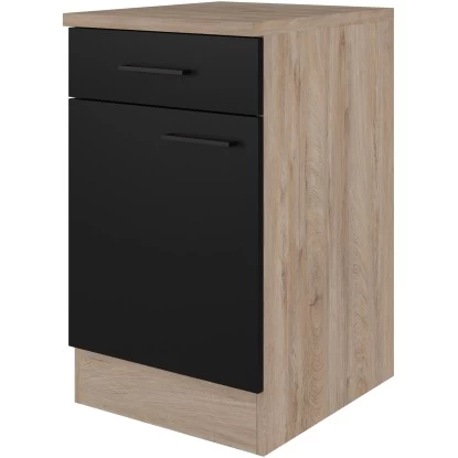 Flex-Well Exclusiv Unterschrank Capri 50 Cm Schwarz Matt-Endgrain Oak 3 Flex-Well Exclusiv Unterschrank Capri 50 Cm Schwarz Matt-Endgrain Oak