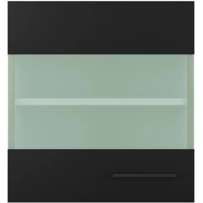 Flex-Well Exclusiv Glas-Oberschrank Capri 50 Cm Schwarz Matt-Endgrain Oak 4 Flex-Well Exclusiv Glas-Oberschrank Capri 50 Cm Schwarz Matt-Endgrain Oak – Bild 2