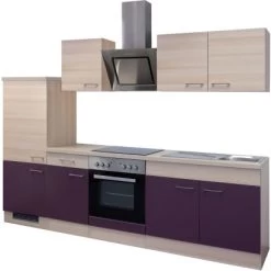 Flex-Well Exclusiv Küchenzeile Focus 270 Cm Akazie-Aubergine -Küchenwerkzeug – los geht’s! 4051 g2702211006focusfrei
