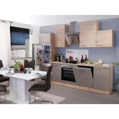 Flex-Well Exclusiv Küchenzeile Arizona 280 Cm Quarz Cubanit-San Remo Eiche Hell -Küchenwerkzeug – los geht’s! 4051 g2802301015gsparizona