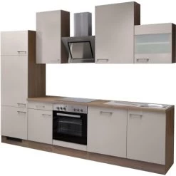 Flex-Well Exclusiv Küchenzeile Orlando 280 Cm Kaschmir Glanz-Sonoma Eiche -Küchenwerkzeug – los geht’s! 4051 g2802302015nepalfrei