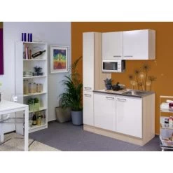 Flex-Well Singleküche 130 Cm Abaco Perlmutt Glänzend-Akazie