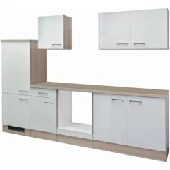 Flex-Well Exclusiv Küchenzeile Abaco 270 Cm Ohne E-Geräte Perlmutt Glänzend