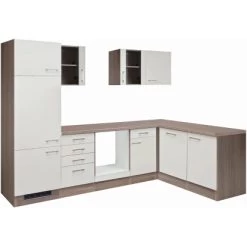 Flex-Well Exclusiv Winkelküche Eico 280 Cm Ohne E-Geräte Magnolienweiß