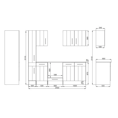 Respekta Premium Küchenzeile Landhaus 240 Cm Lärche Weiß Matt 9 Respekta Premium Küchenzeile Landhaus 240 Cm Lärche Weiß Matt – Bild 7