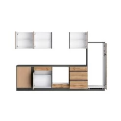 Held Möbel Winkelküche Turin 240 X 300 Cm Wotaneiche-Graphit Ohne E-Geräte -Küchenwerkzeug – los geht’s! 4236 11016600 1116.6310 2a