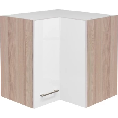 Flex-Well Exclusiv Eck-Hängeschrank Abaco 60 Cm X 60 Cm Perlmutt Glänzend-Akazie 3 Flex-Well Exclusiv Eck-Hängeschrank Abaco 60 Cm X 60 Cm Perlmutt Glänzend-Akazie