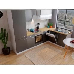 Respekta Winkelküche KBL280WGCGKEG 280 X 172 Cm Grau-Weiß-Butcher Nussbaum -Küchenwerkzeug – los geht’s! 4384 neu KBL280WGCGKEG 03