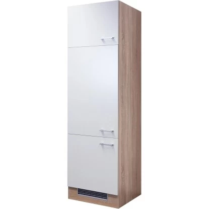 Flex-Well Classic Geräteumbauschrank Florida 60 Cm Weiß-Sonoma Eiche 3 Flex-Well Classic Geräteumbauschrank Florida 60 Cm Weiß-Sonoma Eiche