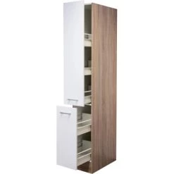 Flex-Well Classic Apotheker-Hochschrank Florida30 Cm Weiß-Sonoma Eiche