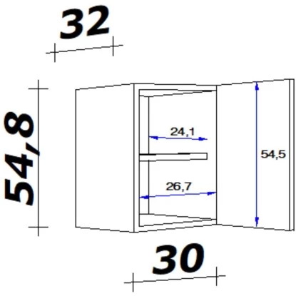 Flex-Well Exclusiv Oberschrank Valero 30 Cm X 55 Cm Hochglanz Weiß-Sonoma Eiche 4 Flex-Well Exclusiv Oberschrank Valero 30 Cm X 55 Cm Hochglanz Weiß-Sonoma Eiche – Bild 2