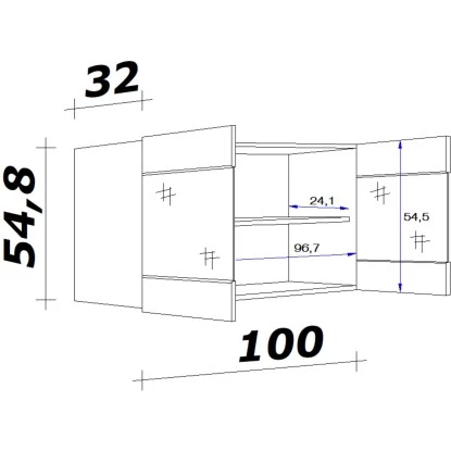 Flex-Well Classic Hängeschrank Florida 100 Cm X 55 Cm Sonoma Eiche 4 Flex-Well Classic Hängeschrank Florida 100 Cm X 55 Cm Sonoma Eiche – Bild 2