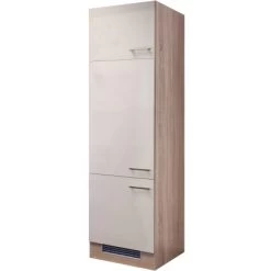 Flex-Well Exclusiv Geräteumbauschrank Orlando 60 Cm Kaschmir Glanz-Sonoma Eiche