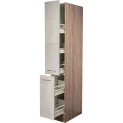 Flex-Well Exclusiv Apotheker-Hochschrank Orlando 30 Cm Kaschmir Glanz-Sonoma Eic