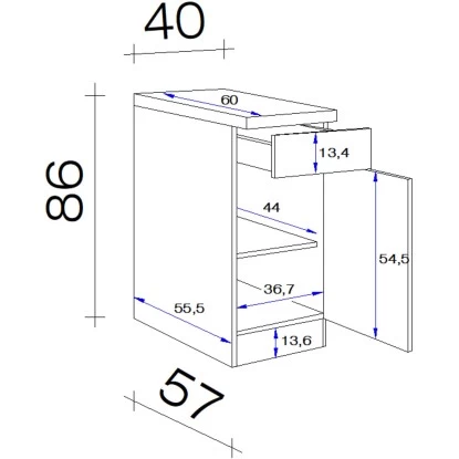 Flex-Well Exclusiv Unterschrank Orlando 40 Cm Kaschmir Glanz-Sonoma Eiche 4 Flex-Well Exclusiv Unterschrank Orlando 40 Cm Kaschmir Glanz-Sonoma Eiche – Bild 2