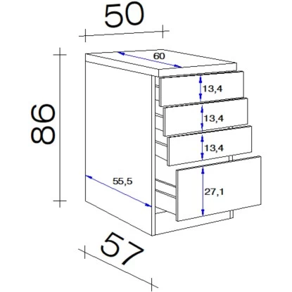 Flex-Well Exclusiv Schubkastenschrank Orlando 50 Cm Kaschmir Glanz-Sonoma Eiche 4 Flex-Well Exclusiv Schubkastenschrank Orlando 50 Cm Kaschmir Glanz-Sonoma Eiche – Bild 2