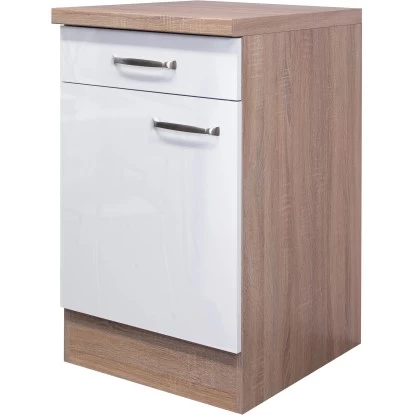 Flex-Well Exclusiv Unterschrank Valero 50 Cm Hochglanz Weiß-Sonoma Eiche 3 Flex-Well Exclusiv Unterschrank Valero 50 Cm Hochglanz Weiß-Sonoma Eiche
