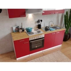 Respekta Küchenzeile KB210WR 210 Cm Rot-Weiß -Küchenwerkzeug – los geht’s! 46512 4384 neu KB210WRG 02