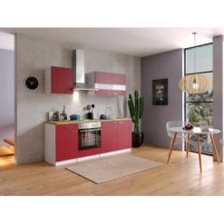Respekta Küchenzeile KB210WR 210 Cm Rot-Weiß -Küchenwerkzeug – los geht’s! 46512 4384 neu KB210WRG 03