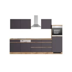 Held Möbel Küchenzeile Turin 300 Cm Graphit-Wotaneiche Mit E-Geräten -Küchenwerkzeug – los geht’s! 4665 11016600 1120.6311 1a