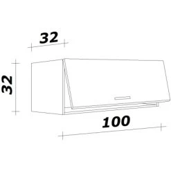 Flex-Well Exclusiv Kurz-Oberschrank Capri 100 X 32 Cm Schwarz Matt-Endgrain Oak -Küchenwerkzeug – los geht’s! 47584070209 4051 VM KHW100