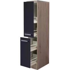 Flex-Well Exclusiv Demi-Apothekerschrank Lara 30 Cm Anthrazit-San Remo Eiche