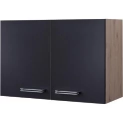 Flex-Well Exclusiv Hängeschrank Lara 80 Cm Anthrazit-San Remo Eiche