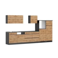 Held Möbel Küchenzeile Turin 360 Cm Wotaneiche-Graphit Ohne E-Geräte -Küchenwerkzeug – los geht’s! 4897 11016600 1124.6310 1b