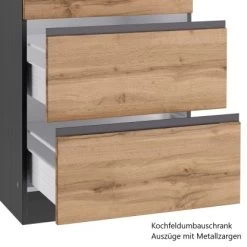 Held Möbel Küchenzeile Turin 360 Cm Wotaneiche-Graphit Ohne E-Geräte -Küchenwerkzeug – los geht’s! 4897 11016600 1124.6310 8a