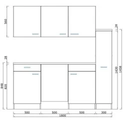 Respekta Küchenzeile KB180ESWC 180 Cm Weiß-Eiche Sonoma Sägerau Nachbildung -Küchenwerkzeug – los geht’s! 4977807 4384 3
